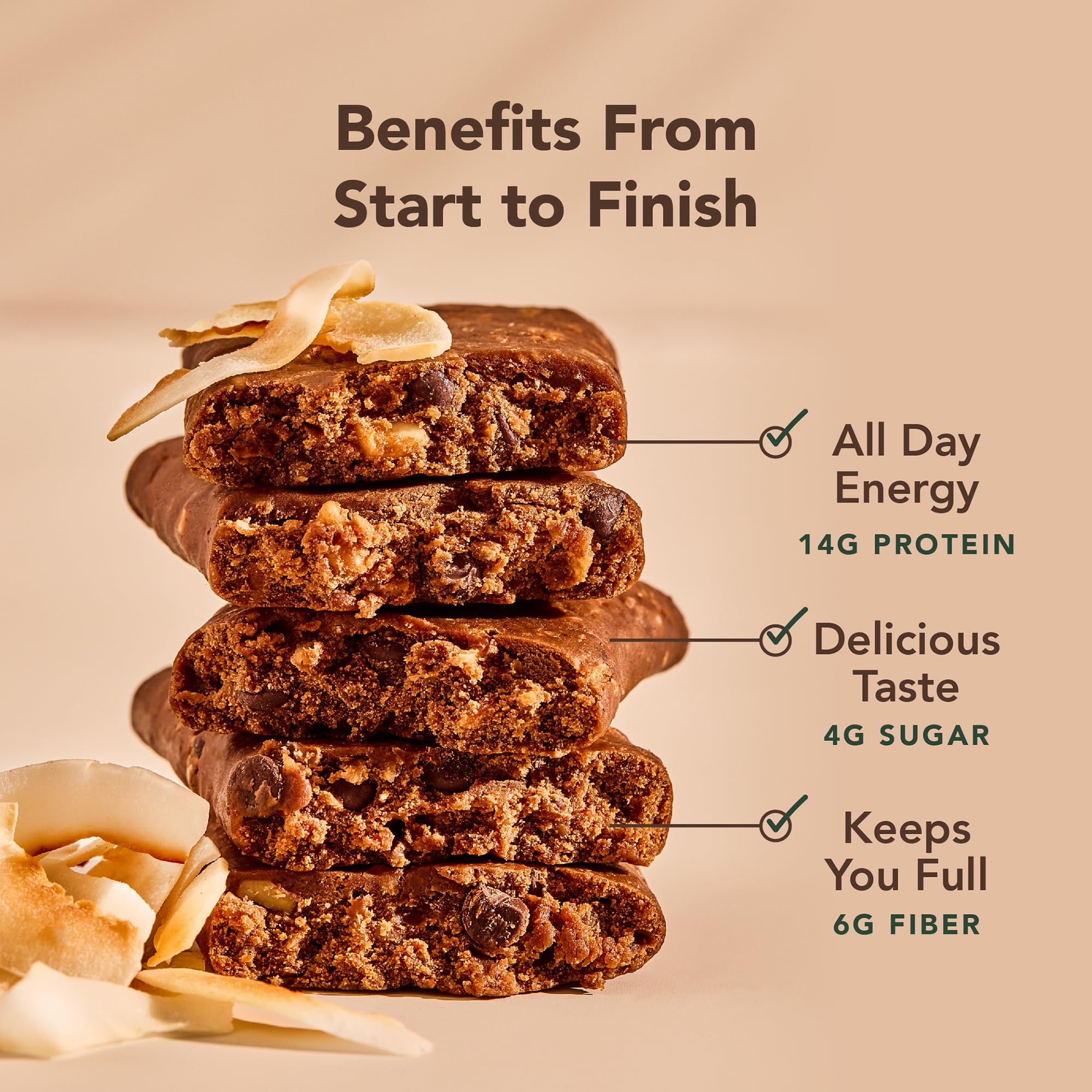 ALOHA Organic Plant Based Protein Bars, Coconut Chocolate Almond, 1.98-Ounce Bars (Pack of 12)