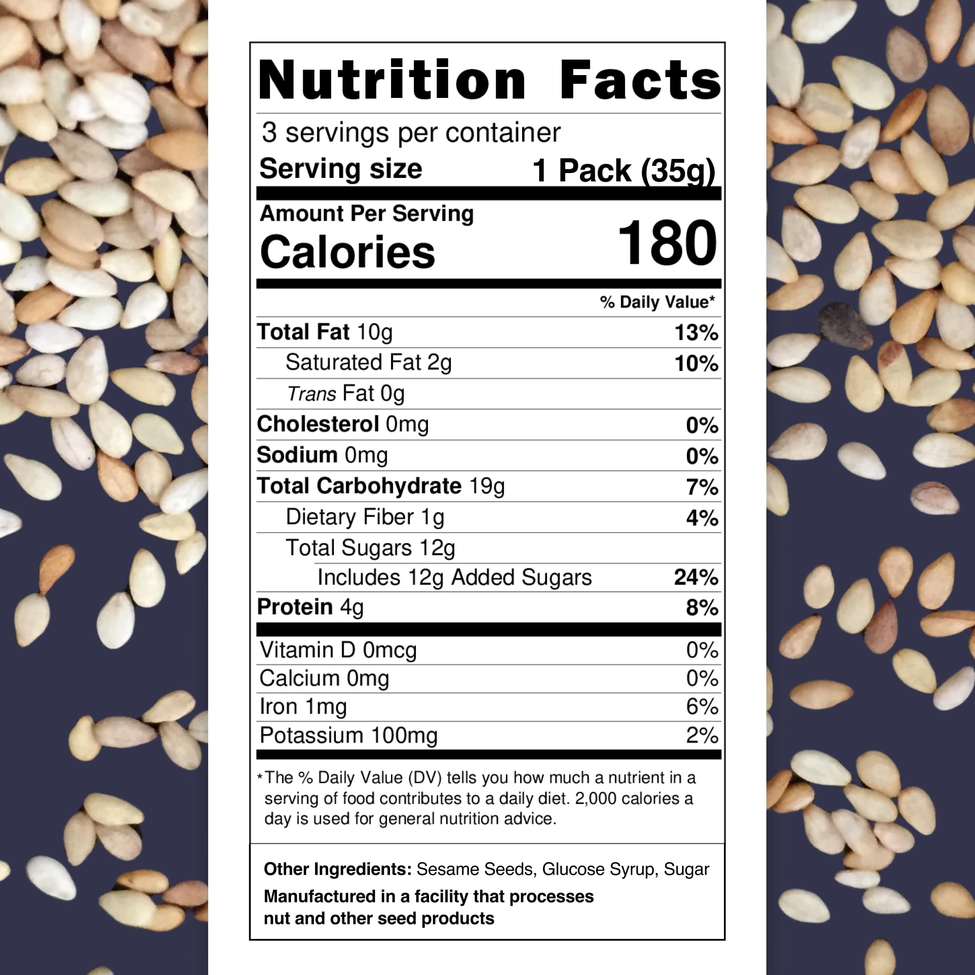 Loucks Original Sesame Snaps Candy Individually Wrapped 16 Three-Packs (48 Bars, 4 Snap Pieces/Bar) Vegan, Gluten-Free, Cholesterol-Free, Kosher