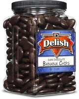 Dark Chocolate Covered Banana Chips by Its Delish, 3 Lbs Jumbo Container | Gourmet Dark Chocolate Banana Chips, Healthy Snacks Chocolate Fruit, USA