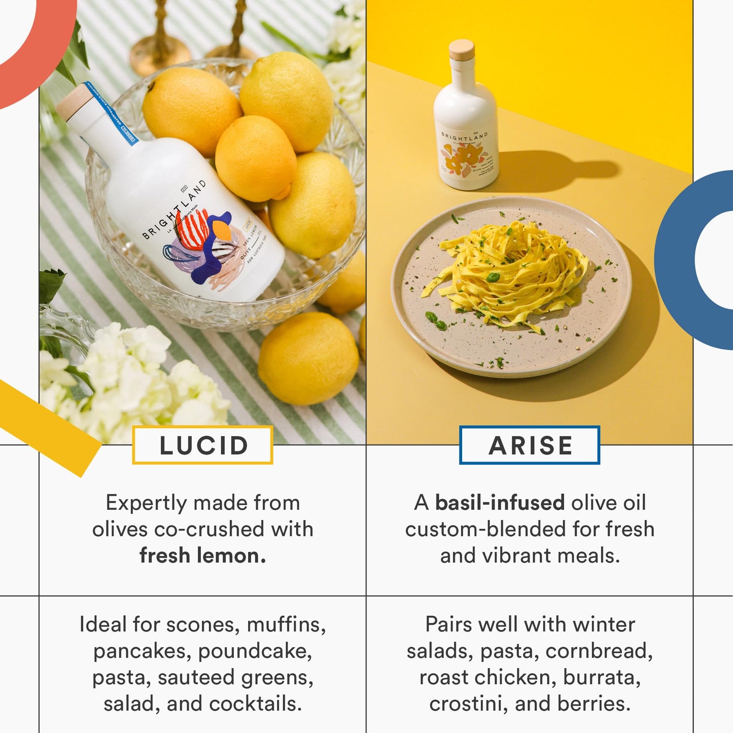 Brightland Infused Olive Oils, The Artist Capsule - Cold-Pressed Made with Early-Harvest Frantoio and Arbosana Olives - High Polyphenol & Infused
