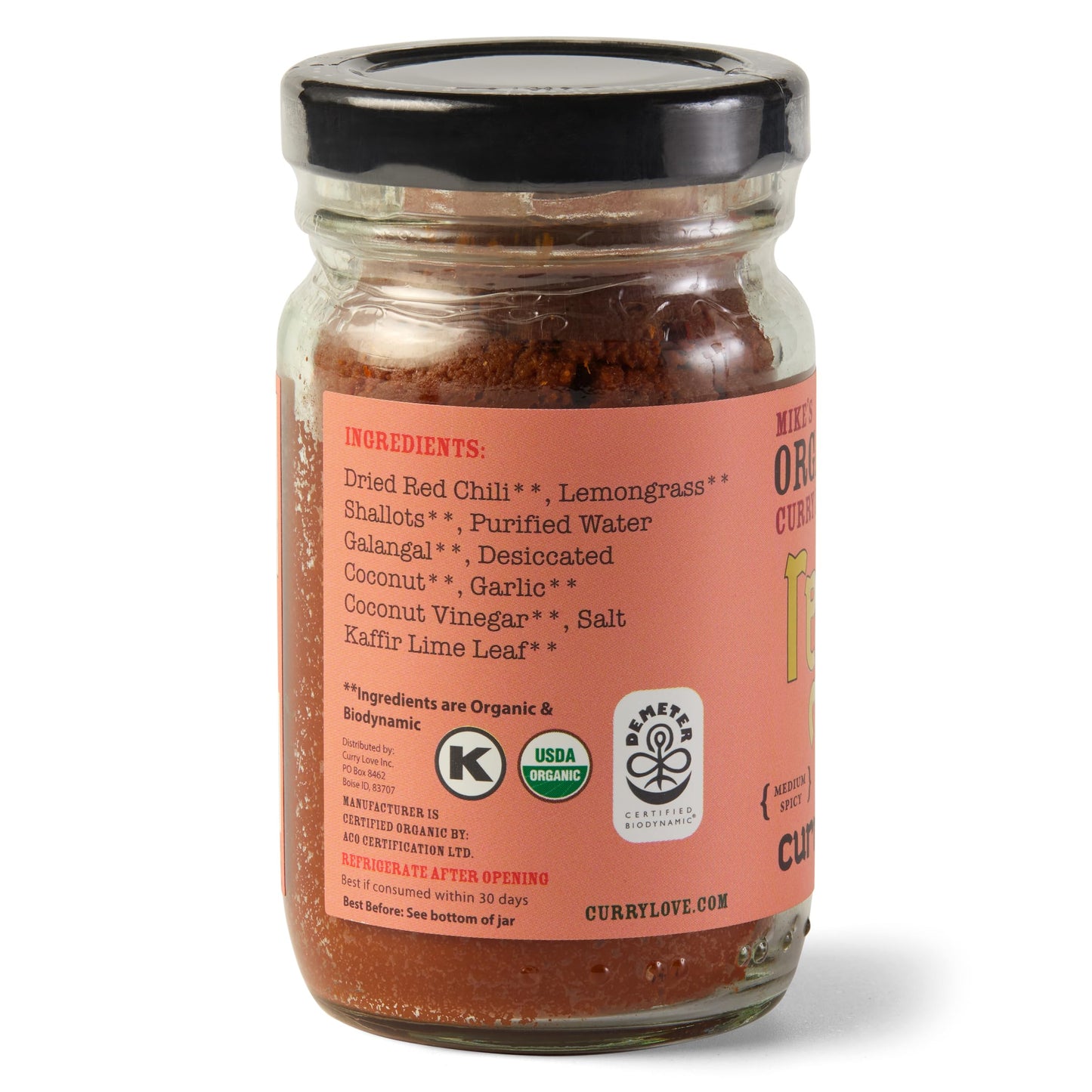 Organic Red Thai Curry Paste Made in Thailand, Authentic & Premium | 1 x 4.23 Ounce Jar