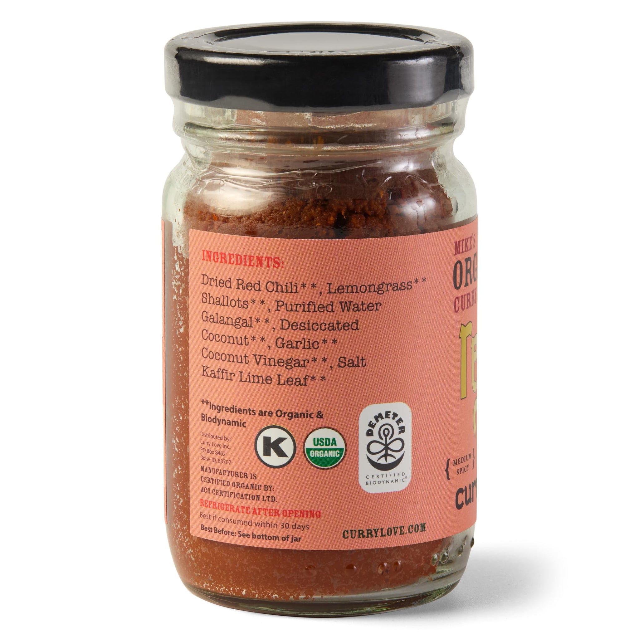 Organic Red Thai Curry Paste Made in Thailand, Authentic & Premium | 1 x 4.23 Ounce Jar