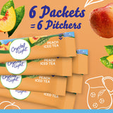 Crystal Light Drink Mix, 72 Pitcher Packets, for Flavorful Hydration and Shareable Refreshment, Artificially Flavored Peach Iced Tea, Made with Black