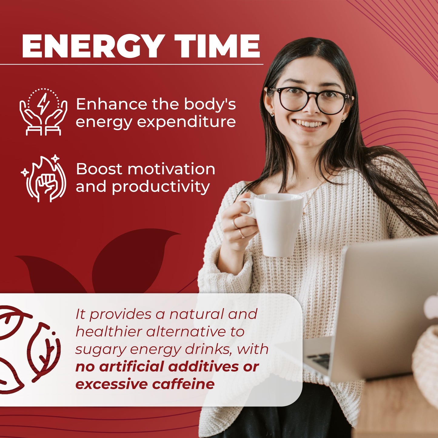 Total Tea Detox Guayusa Energy Tea - All Natural Herbal Caffeinated Tea Cleanse - Energy & Focus - Coffee Substitute - 25 Tea Bags for Men and Women