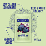 Smash Foods Blueberry Superfood Jam Sgl, 1.15 OZ