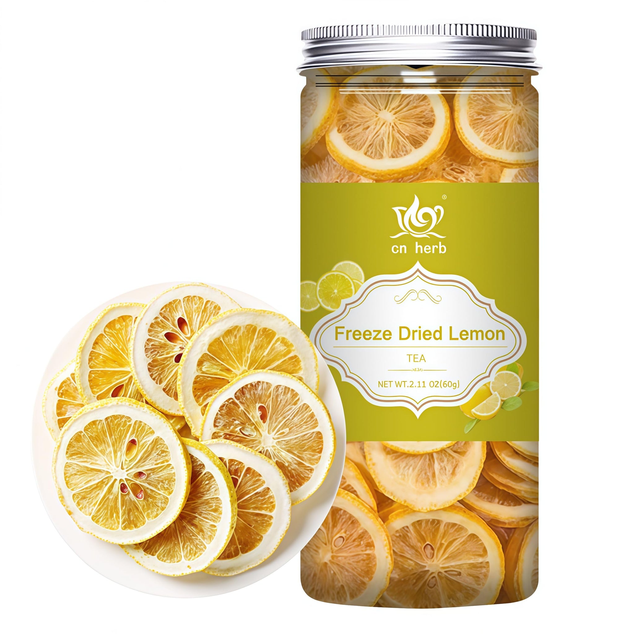 cn herb Dried Lemon Slices Freeze-dried Lemon Honey Tea Fruit Tea Freeze Dried 60g