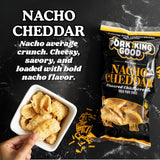 Pork King Good Nacho Cheddar Pork Rinds 7 OZ FAMILY SIZE (Chicharrones - Keto Snacks)