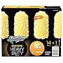 Swiffer 360 duster handle with refills, plastic handle, fleece fiber head, yellow, 14 count