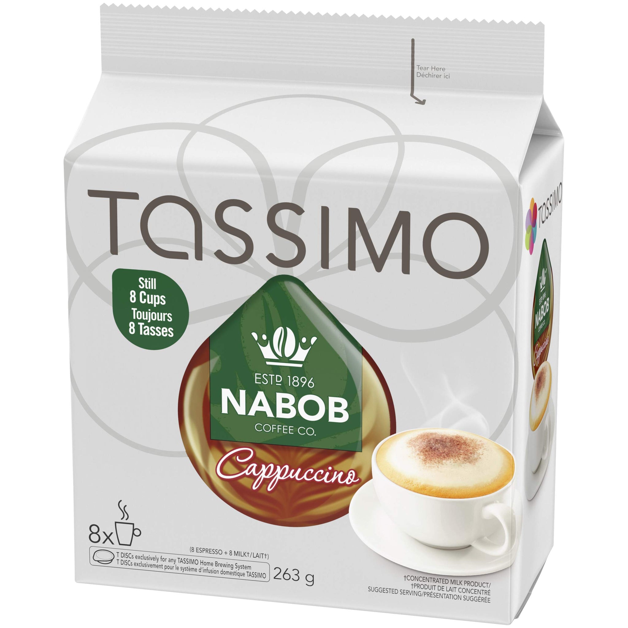 Tassimo Nabob Cappuccino Coffee Single Serve T-Discs, 8ct, 263g/9.3 oz., {Imported from Canada}