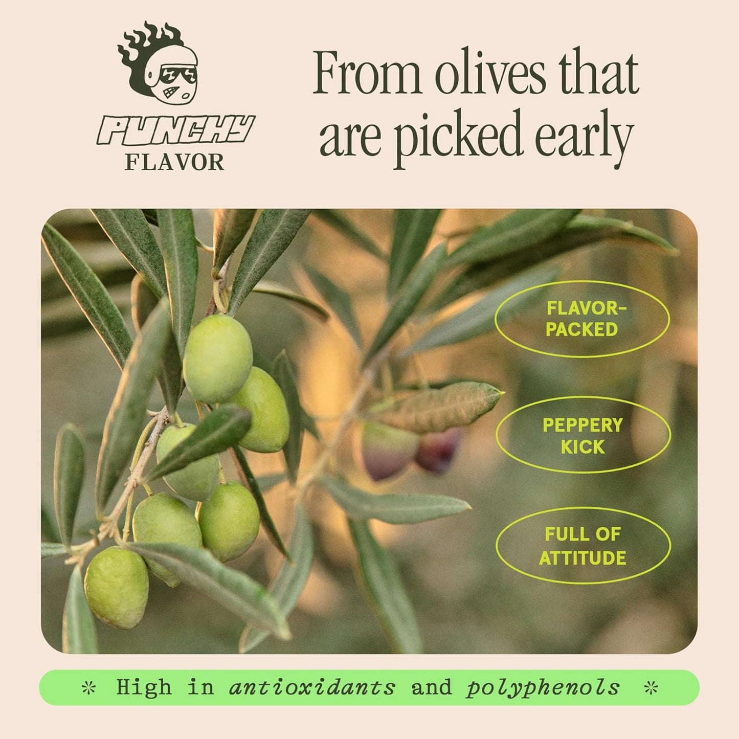 Graza Drizzle Extra Virgin Olive Oil, Finishing Oil - High Polyphenol Early Harvest EVOO Finishing Oil in a Squeeze Bottle - Single Farm Olives from