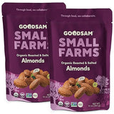 GoodSam Foods - Organic Roasted & Salted Almonds 1.25lbs (2x10z Bags) - Regeneratively Farmed California Almonds for Snacking Cooking and Baking