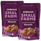 GoodSam Foods - Organic Roasted & Salted Almonds 1.25lbs (2x10z Bags) - Regeneratively Farmed California Almonds for Snacking Cooking and Baking
