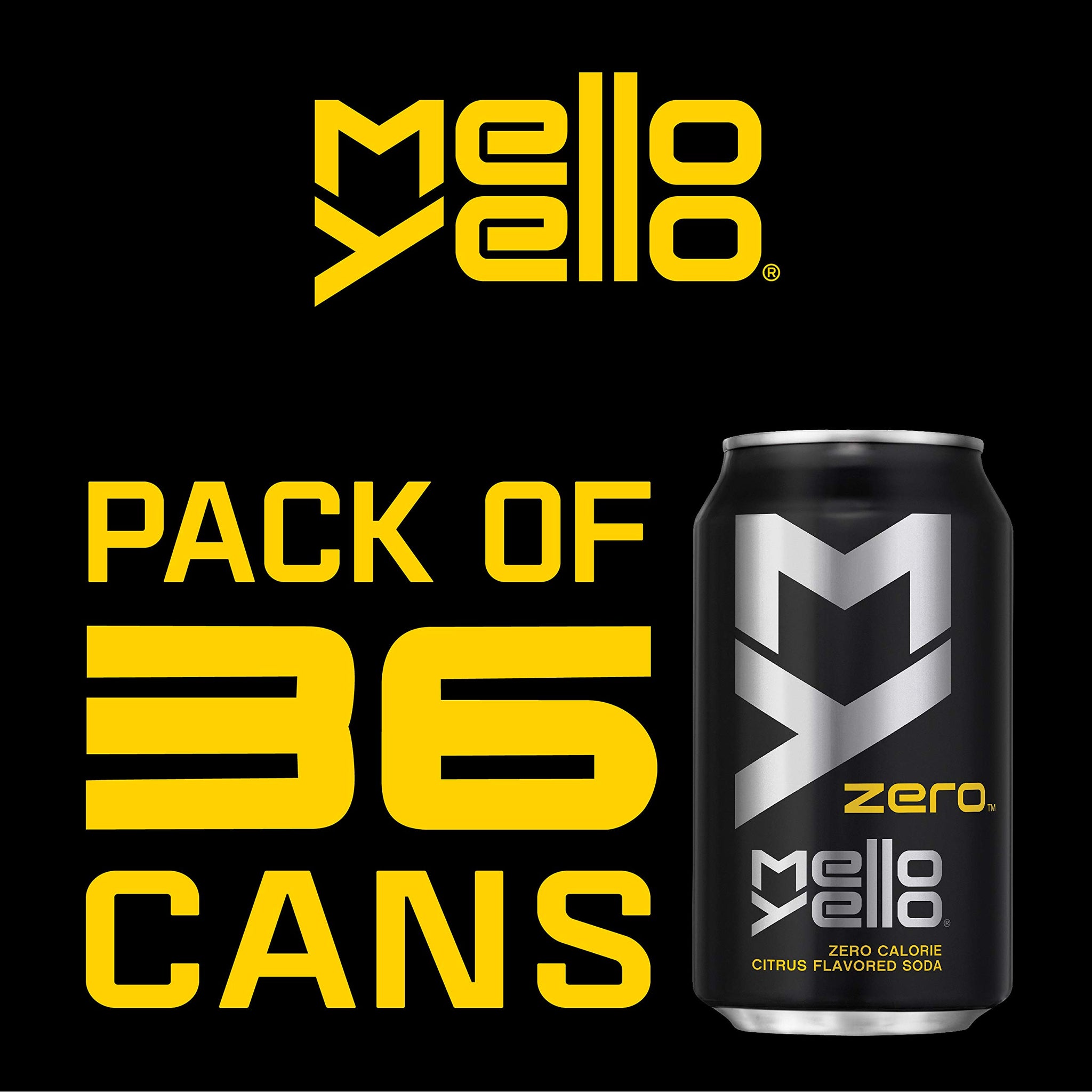 Mello Yello Fridge Pack Bundle, Zero Calorie Citrus Falvoured, 12 Fl Oz (Pack of 36)