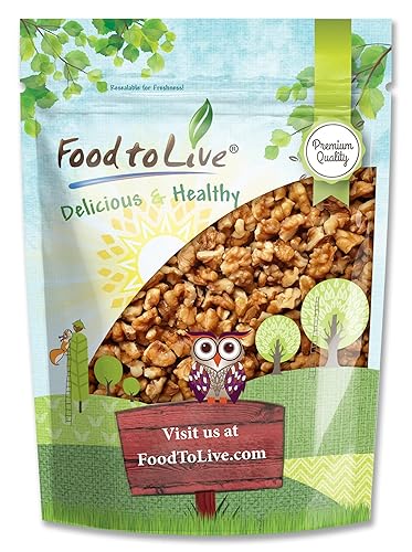 Food to Live California Walnut Pieces, 2 Pounds - Chopped Nuts, Shelled, Raw, Unsalted, Vegan, Bulk. Keto Snack. Good Source of Protein, Iron. Great