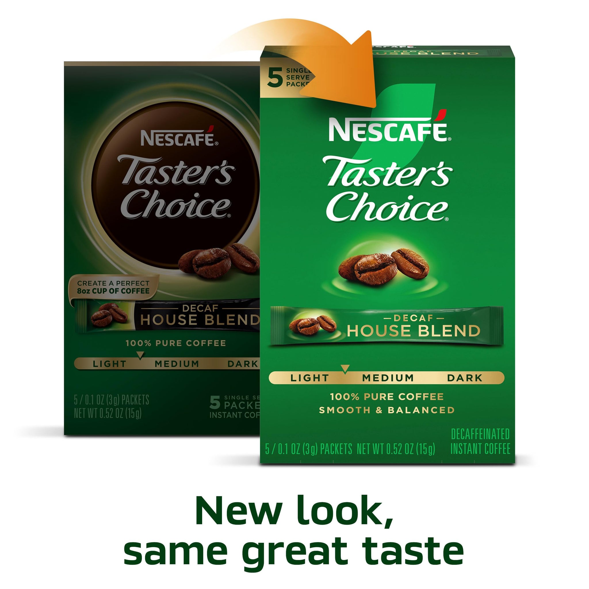 Nescafe Taster's Choice Decaf Instant Coffee, House Blend, 0.52 Ounce (Pack of 60 -12x5 pcs)