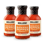 Miller's Banana Pepper Sauce - Red Banana Pepper Hot Sauce, Sweet Spicy Banana Pepper Sauce - Best Use for Chicken Wing, Burgers, Sandwich, Non-GMO