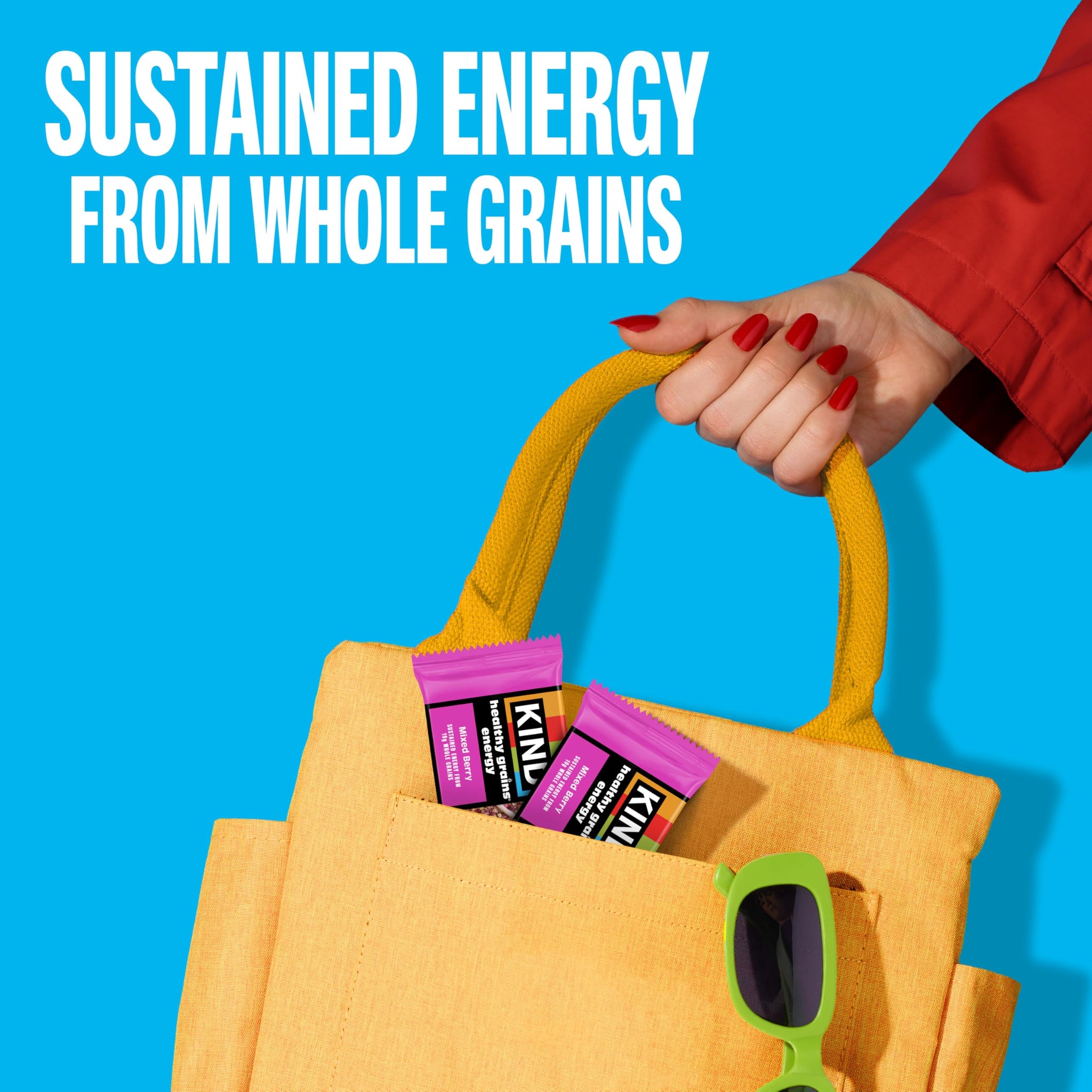 KIND Healthy Grains Energy Bars, Mixed Berry, Gluten Free, Healthy Snacks, 19g Whole Grains, 5 Count