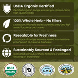 Biokoma Organic Lovage Dried Leaves 50g 1.76oz Pure Cut Herb Levisticum officinale USDA Organic Herbal Tea Digestion & Urinary Health Resealable