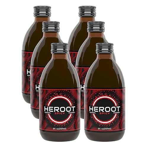 Spicy Heroot Herbal Energy Tea - Uplifting Plant-Based Drink with Yerba Mate & Guarana - Refreshing Beverage Featuring Natural Caffeine - Zero Crash