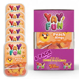 Halal Gummy Peach Rings | 6 Pack Bundle (6x7 oz Tubs) | Soft & Chewy Peach Ring Gummies | Resealable Tubs in Bulk with Display Box | Halal Bulk Gummy