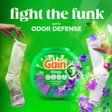 Gain Flings Laundry Detergent Pods Odor Defense + Color Guard, Moonlight Breeze Scent, 3 in 1 HE Detergent Pacs with Oxi Boost and Febreeze, 112 Count