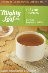 Mighty Leaf Tea, Green Whole Leaf Tea Bags - Green Tea Tropical - Light Caffeine - Blended with Pineapple, Guava & Tropical Fruit Flavors - 15 Count