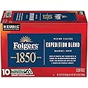 1850 by Folgers Pioneer Blend Medium Roast Coffee, 10 Keurig K-Cup Pods