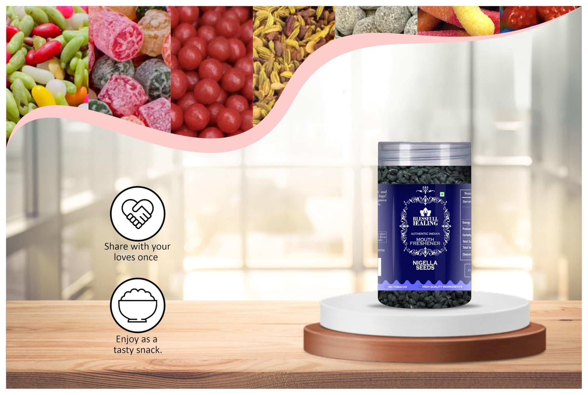 Blessfull Healing Nigella Seeds 5 Oz(Ounce) Airtight Container With Spoon