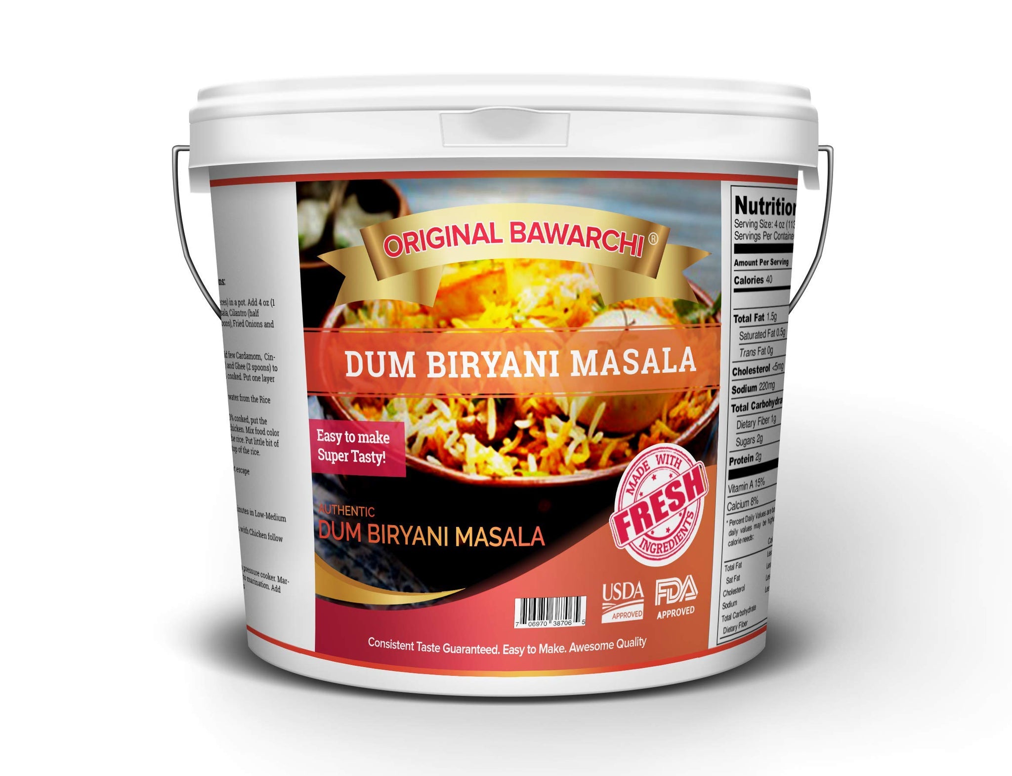 Original Bawarchi - Hyderabadi Dum Biryani Masala - 30Lb Bucket