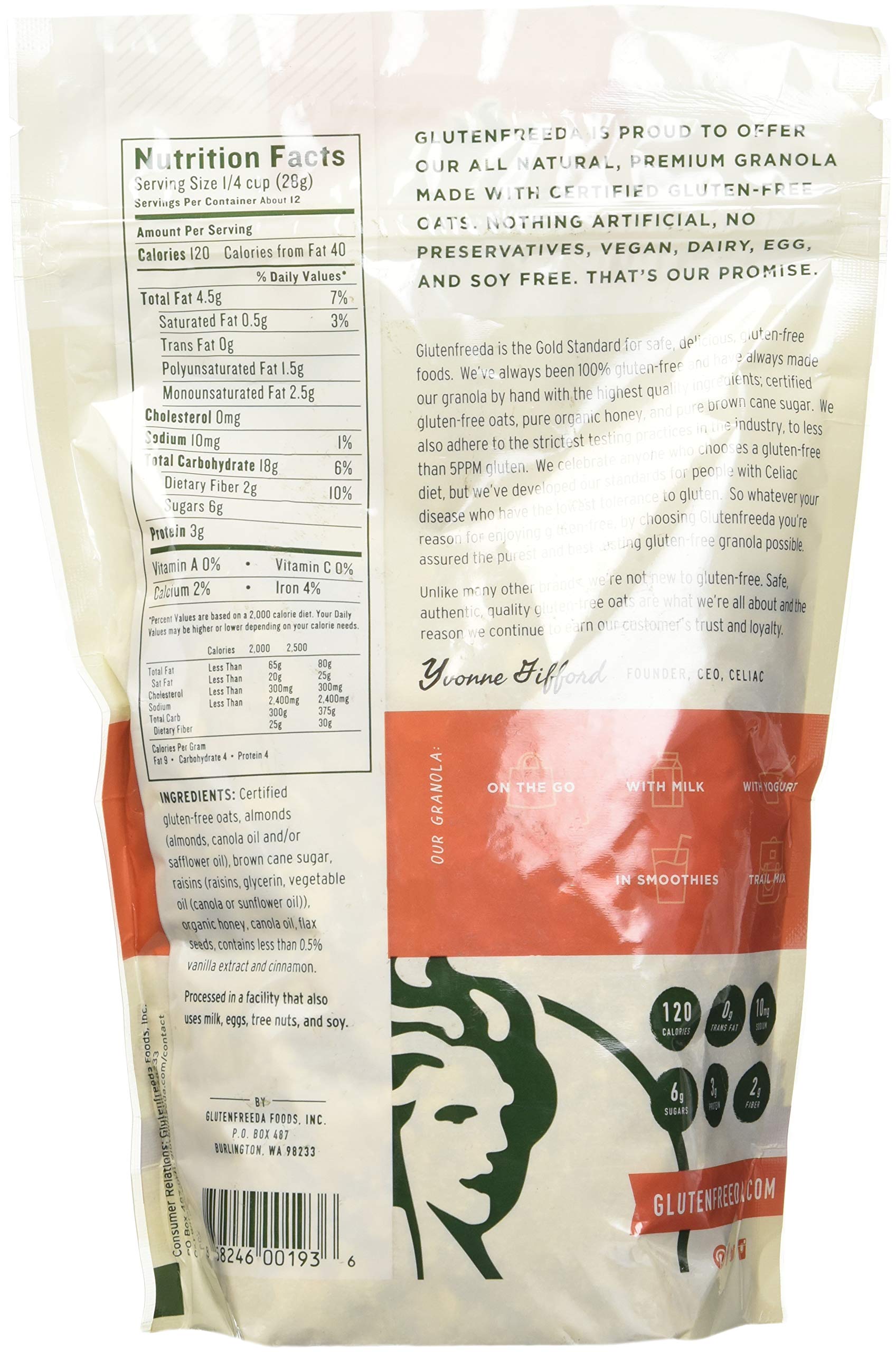 Glutenfreedas Granola Raisin almond honey, 12 oz