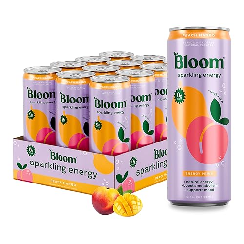 Bloom Nutrition Sparkling Energy Drink - Natural Caffeine, Zero Sugar, 180mg Caffeine - Antioxidant-Rich w/Green Coffee Bean, Green Tea Extract
