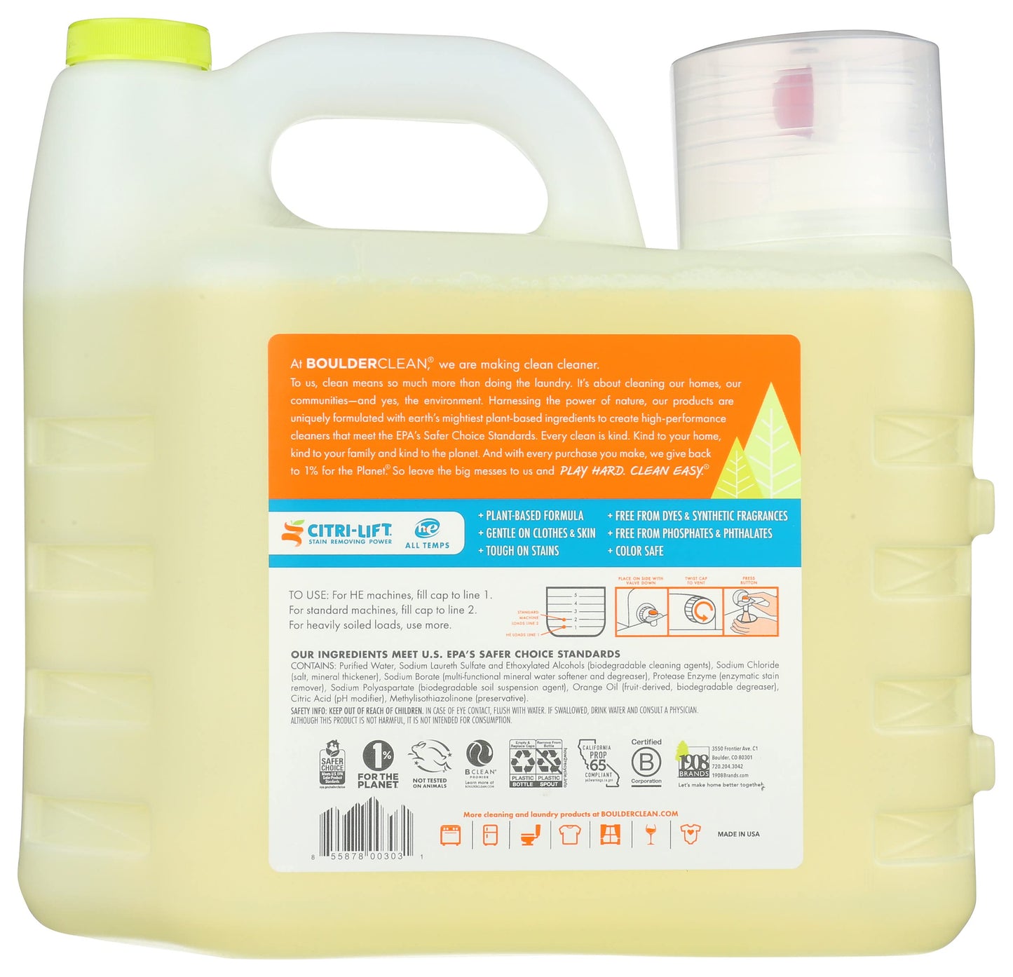 Boulder Clean, Laundry Detergent, 200 Fl Oz