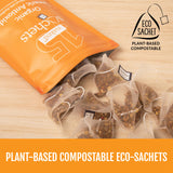 Two Leaves and a Bud Organic Turmeric Antioxidant - 15 Naked Tea Sachets, Naturally Caffeine Free, Whole Leaf Herbal Tea in Unwrapped Pyramid Sachets