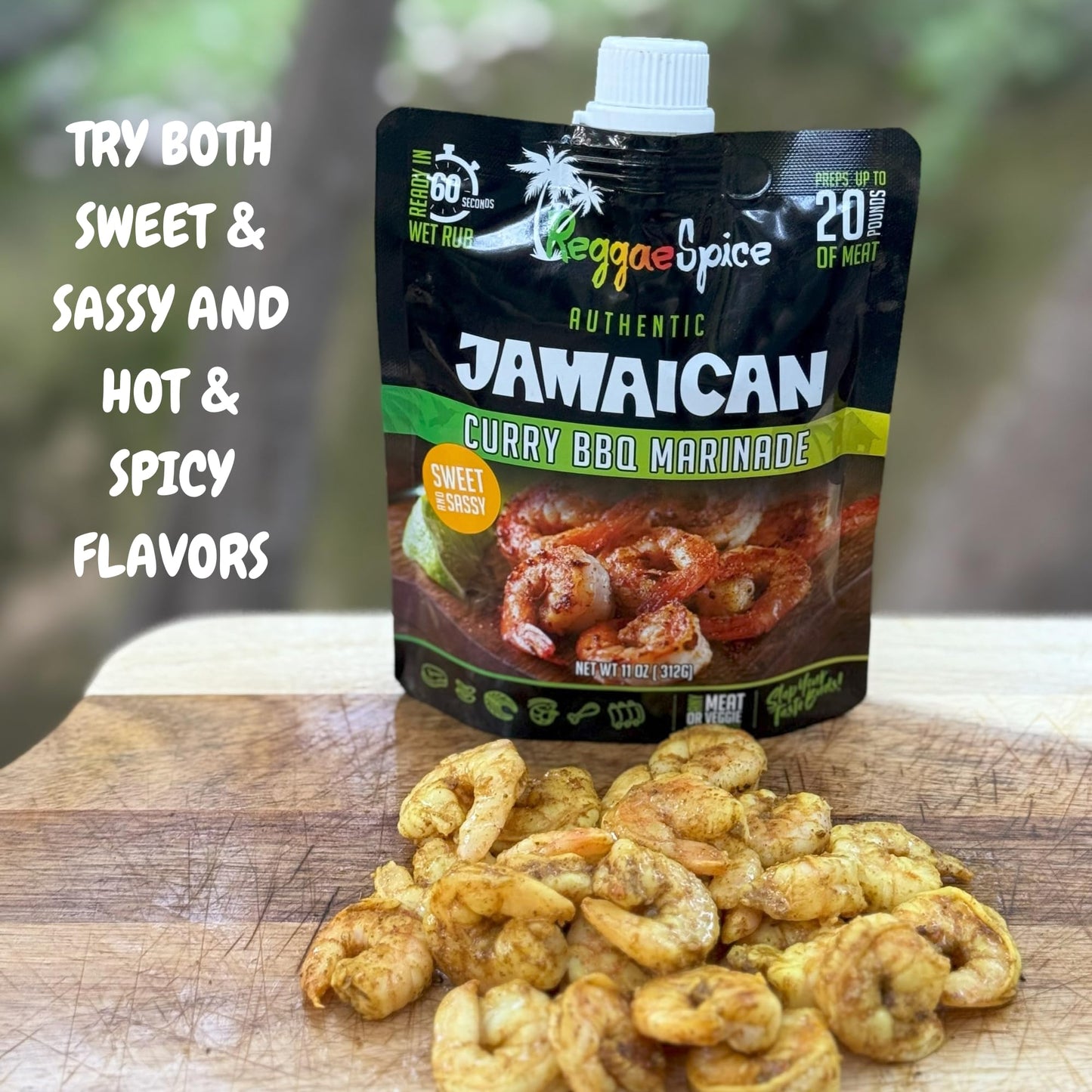 Reggae Spice Jamaican Curry Jerk BBQ Marinade | 60-Second Authentic Wet Rub Seasoning Sauce for Cooking Meats | Gluten Free, Vegan, and Keto Friendly