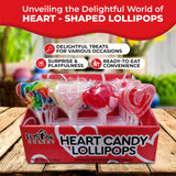 Fusion Select 24 Heart Shaped Lollipops Candy - Sweet Heart Lollipop for Party Bag Fillers, Pinata Stuffers - Ideal for Valentine's Day, Mother's Day