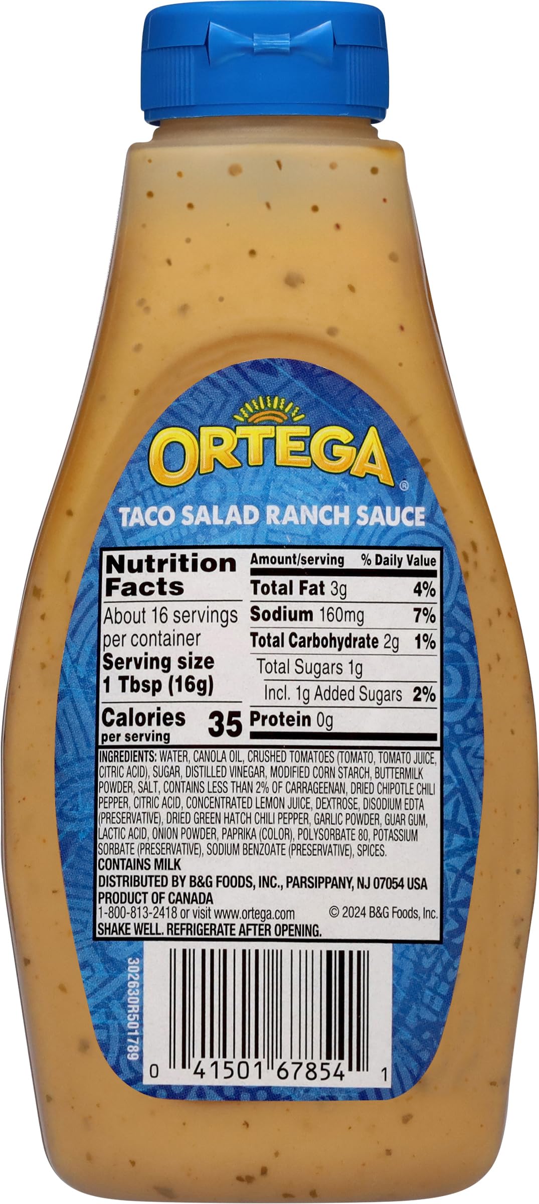 Ortega Mild Taco Salad Ranch Sauce, 9 Ounce