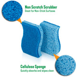 Pine-Sol Non Scratch Scrub Sponges - Double Sided Dish Scrubber Safe for Nonstick Cookware - Kitchen Essentials for Dishwashing and Cleaning, 4 Pack