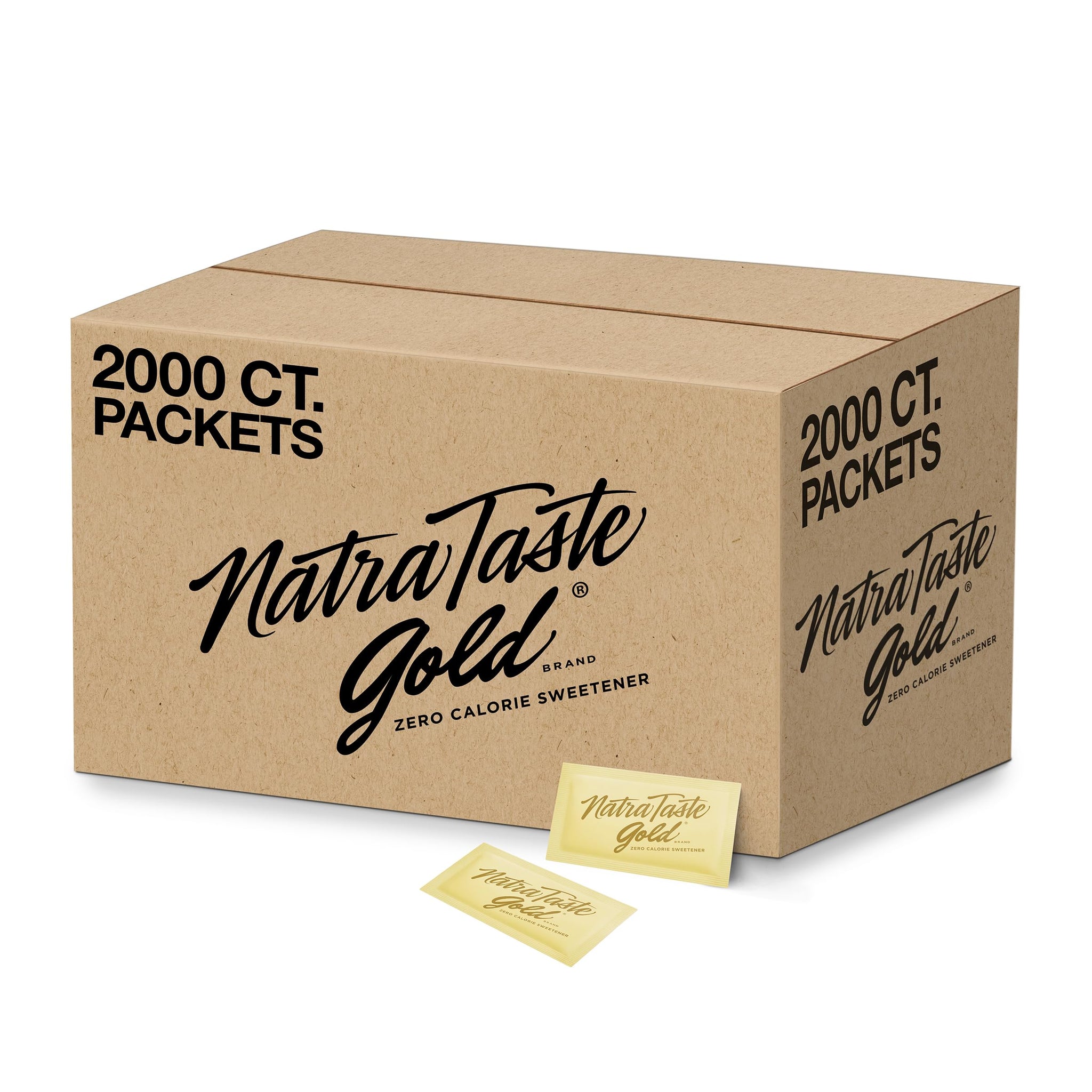 NatraTaste Gold Zero Calorie Sucralose Sweetener Packets, 2000 Ct., Gluten Free, Vegan, Sugar Substitute for Hot and Cold Drinks, Coffee, Iced Tea, Baking and More