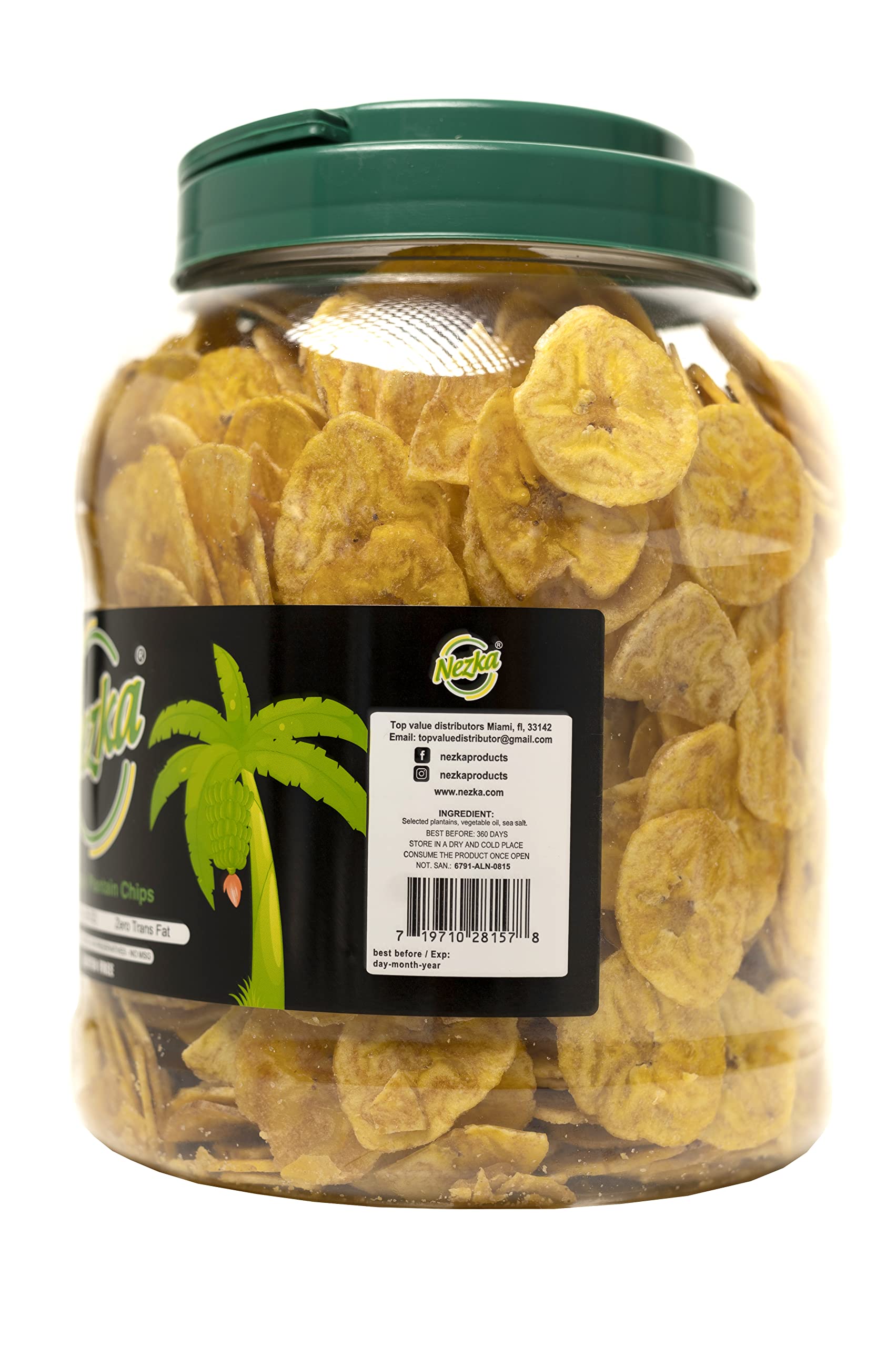 Nezka Lightly Salted Plantain Chips - Delicious Crunchy Snacks and Side Dish - Gluten Free, Vegan, Non-GMO - 28 Oz