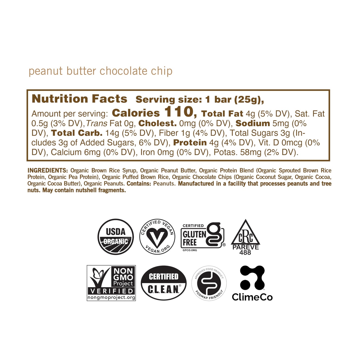 GoMacro MacroBar Mini Organic Vegan Snack Bars - Peanut Butter Chocolate Chip (0.90 Ounce Bars, 24 Count)