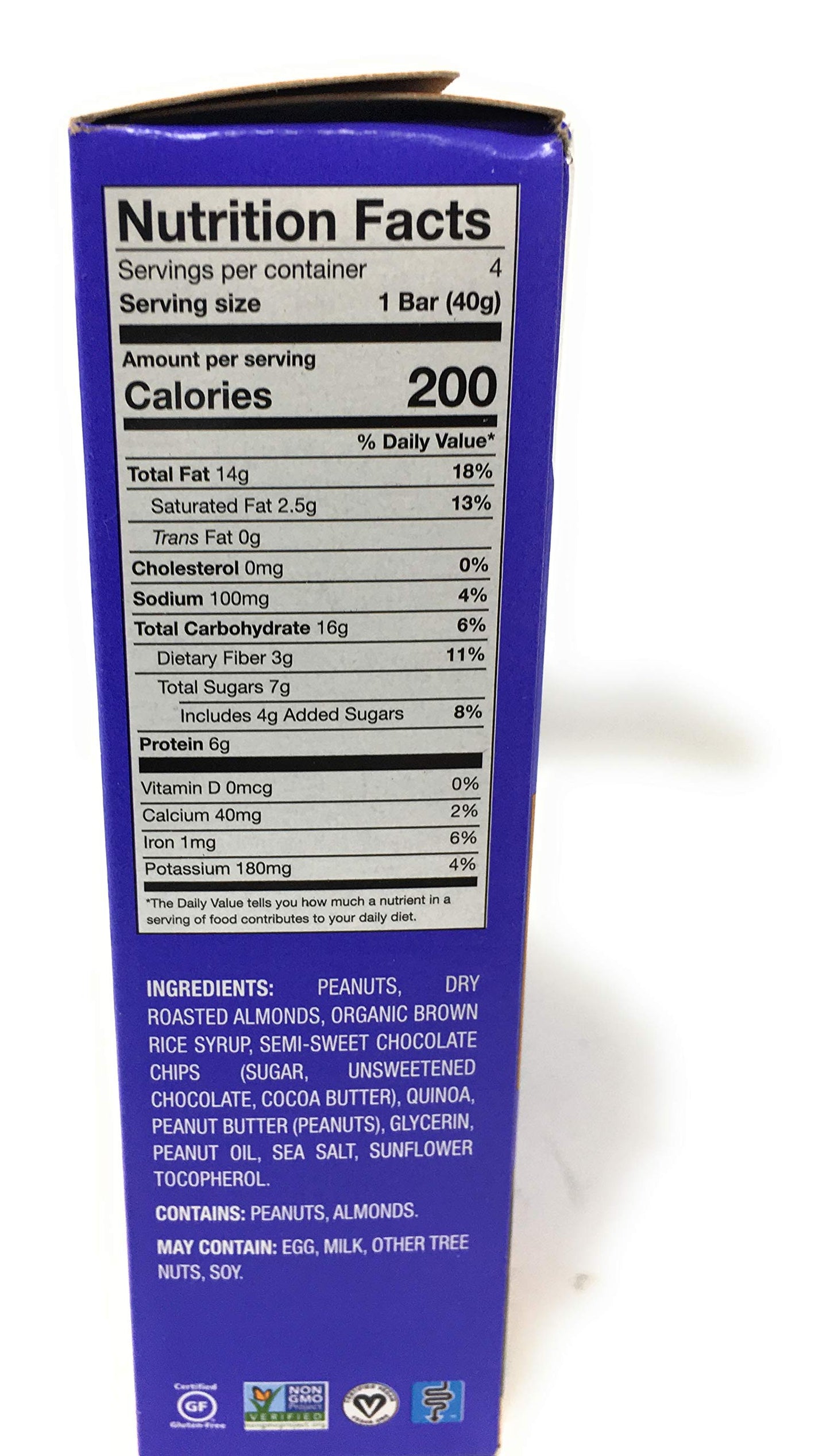 Fody Food Company Peanut Butter Chocolate Quinoa Bar 4 Count, 1.41 OZ