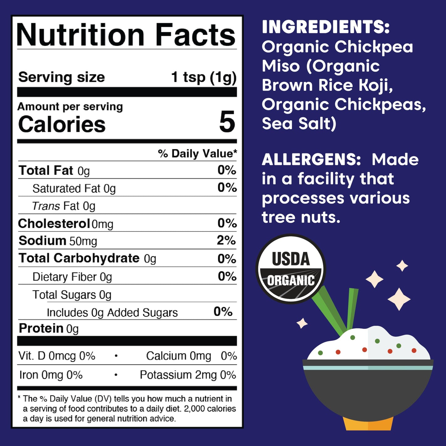 Wilderness Poets, Miso Nooch - 100% Dried Organic Chickpea Miso Umami Seasoning - Sprinkle on Everything. Organic, Vegan, Soy Free (2.25 Ounce)