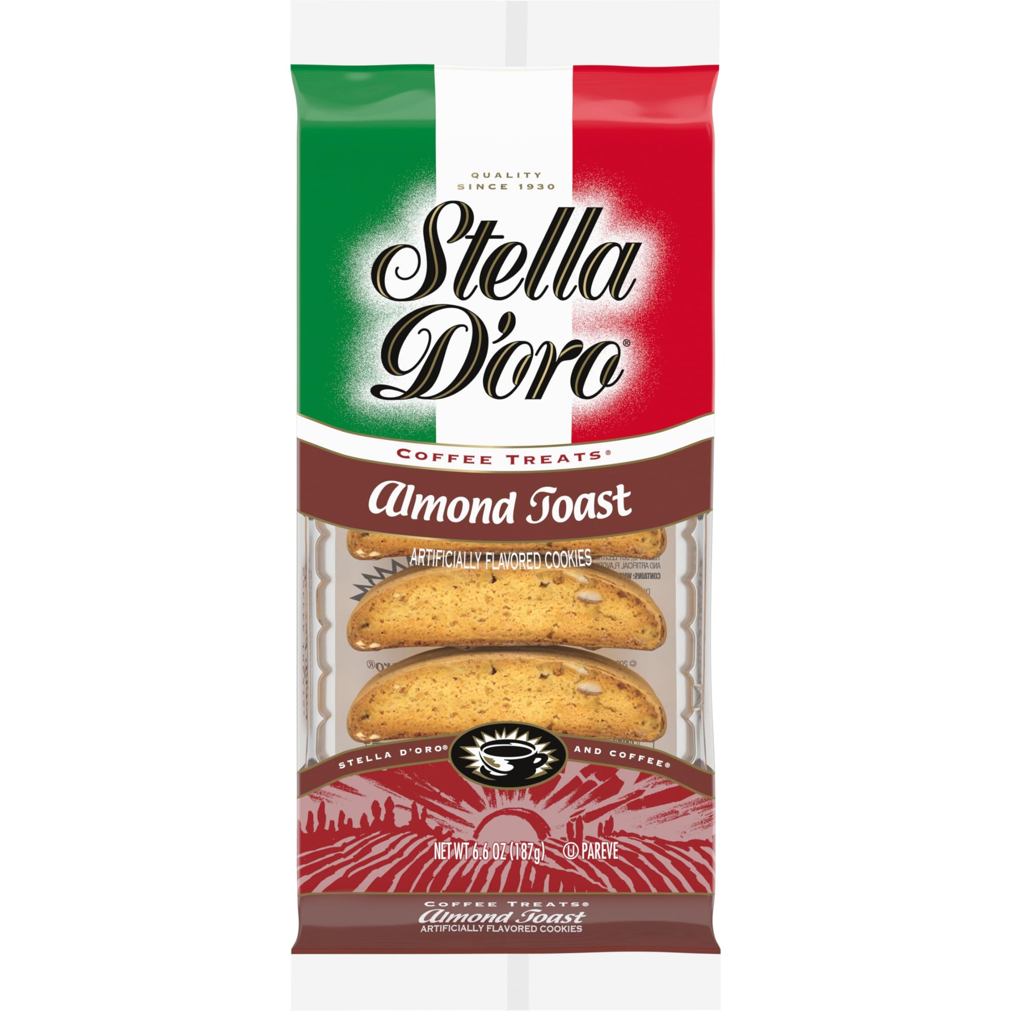 Stella D'oro Almond Toast Crunchy Coffee Treats Cookies, 6.6 Oz
