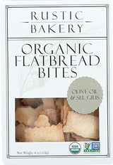 Rustic Bakery, Flatbread Bites Olive Oil Sel Gris Organic, 4 Ounce