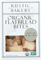 Rustic Bakery, Flatbread Bites Olive Oil Sel Gris Organic, 4 Ounce