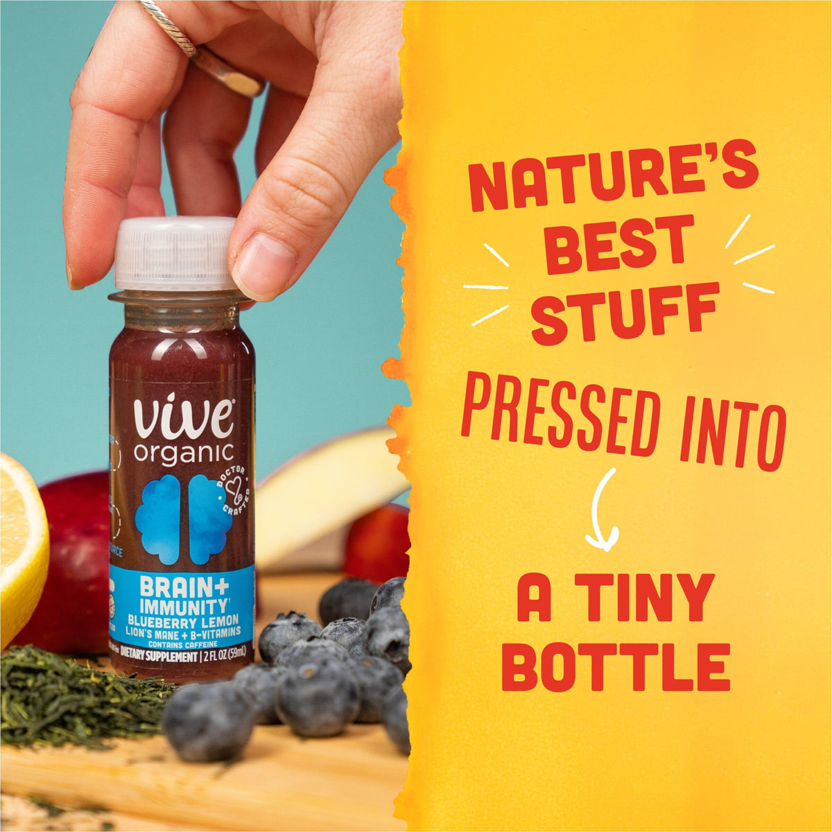 Vive Organic Organic Brain Plus Immunity Shot SGL, 2 FZ