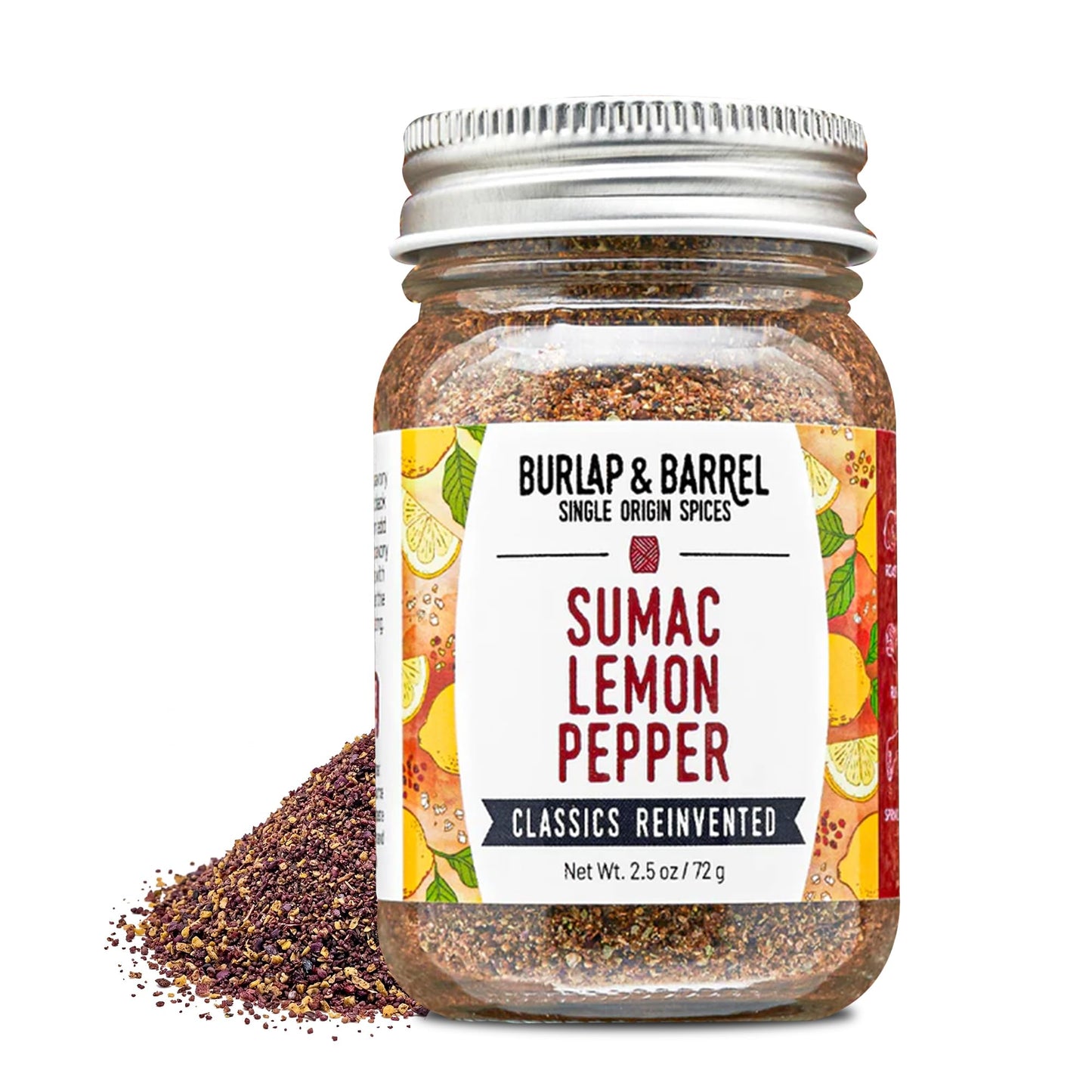 Burlap & Barrel Sumac Lemon Pepper - As Seen on Shark Tank! - Bright, Peppery, and Full of Citrusy Snap - Great for Chicken, Fish, and Vegetables