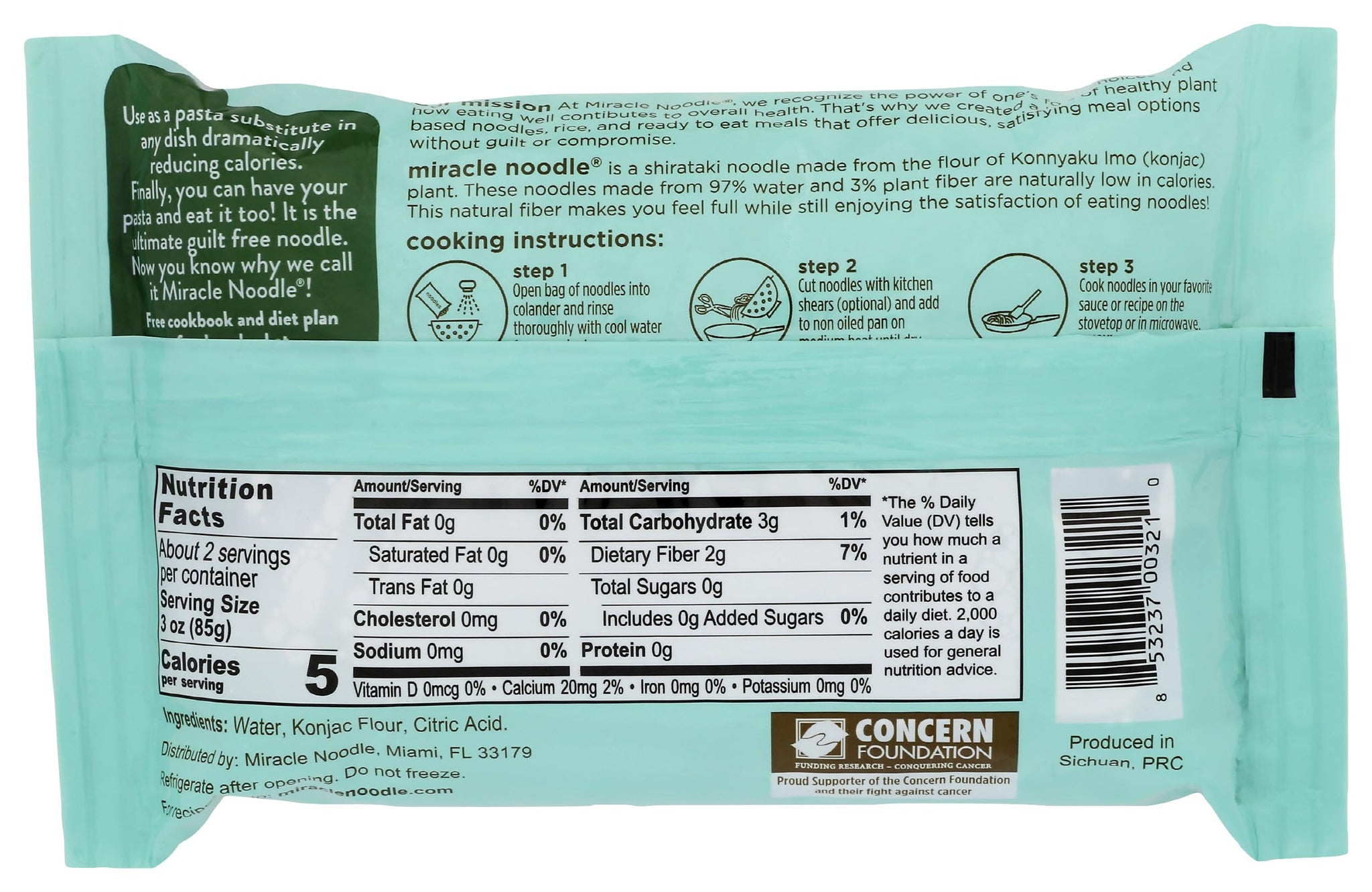 Miracle Noodle Ziti Pasta, 7 Oz (Pack of 6), Plant Based Shirataki Konjac Noodles, 5 Calories, 1g Net Carbs Per Serving, Keto, Gluten-Free