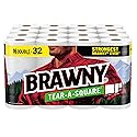 Brawny® Tear-A-Square® Paper Towels, 16 Double Rolls = 32 Regular Rolls