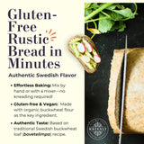 Havenly Rustic Bread Mix 18.5 oz Gluten Free Flour | Vegan, Dairy Free, Nut Free, Soy Free, Kosher Bread Flour | No sugar added | No Knead - Easy to Make | High Fiber Wholegrain Gluten Free Flour | Yeast for Baking Included